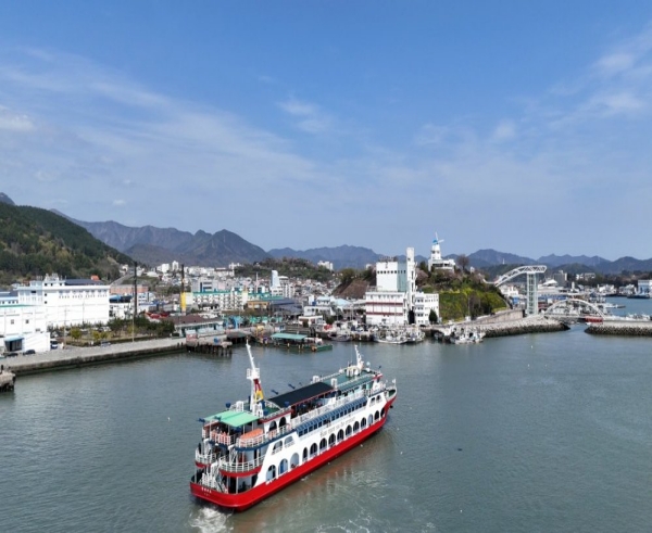 삼천포 해상 유람선 탑승